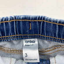 Load image into Gallery viewer, Boys Anko, knit stretch denim shorts, elasticated, FUC, size 3,  