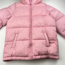 Load image into Gallery viewer, Girls Cotton On, pink hooded puffer jacket / coat, GUC, size 7-8,  