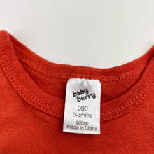Load image into Gallery viewer, Unisex Baby Berry, orange cotton singletsuit / romper, GUC, size 000,  