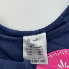 Load image into Gallery viewer, Girls Dymples, navy cotton long sleeve top, fox, GUC, size 2,  