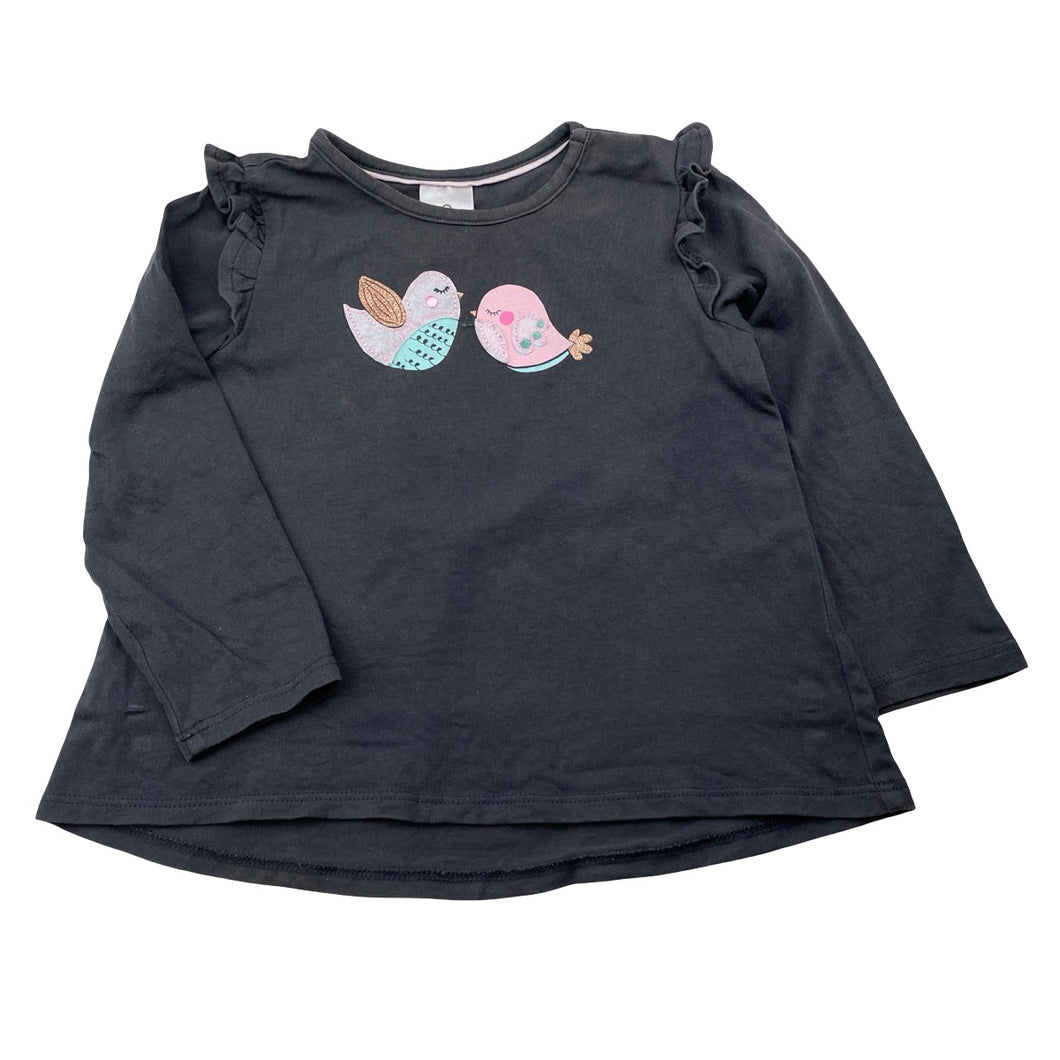 Girls Target, cotton long sleeve top, birds, GUC, size 1,  