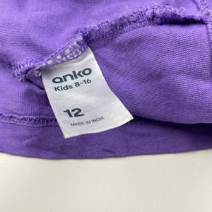 Girls Anko, purple cotton tee / top, GUC, size 12,  