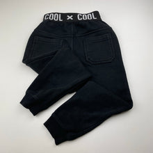 Load image into Gallery viewer, Boys H&amp;T, black fleece lined track pants, elasticated, Inside leg: 42cm, FUC, size 6,  
