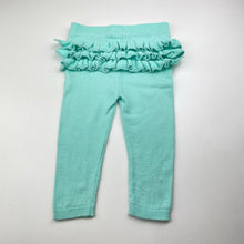Load image into Gallery viewer, Girls Sprout, blue knit ruffle leggings / bottoms, EUC, size 0,  