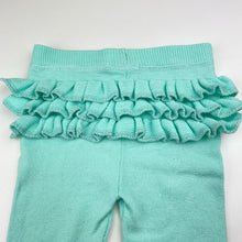 Load image into Gallery viewer, Girls Sprout, blue knit ruffle leggings / bottoms, EUC, size 0,  
