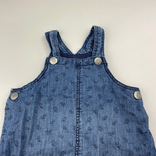 Load image into Gallery viewer, Girls H&amp;M, lightweight denim overalls dress / pinafore, FUC, size 1, L: 42cm