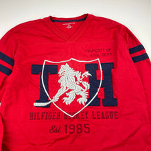 Load image into Gallery viewer, Boys Tommy Hilfiger, embroidered cotton long sleeve top, wash fade, armpit to armpit: 44cm, shoulder to cuff: 54cm, FUC, size 12-14,  