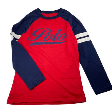 Boys Polo Ralph Lauren, classic fit cotton long sleeve top, Sz: S, armpit to armpit: 36cm, armpit to cuff: 37.5cm, FUC, size 7-8,  
