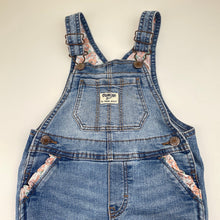 Load image into Gallery viewer, Girls Osh Kosh, stretch denim vestbak overalls / dungarees, Inside leg: 29cm, FUC, size 2,  