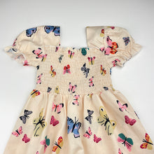 Load image into Gallery viewer, Girls lightweight, dress, butterflies, EUC, size 4, L: 58cm