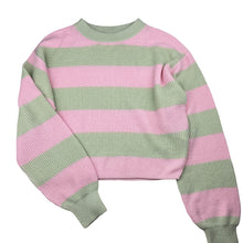 Load image into Gallery viewer, Girls H&amp;M, pink &amp; green knit sweater / jumper, EUC, size 11-12,  