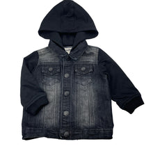 Load image into Gallery viewer, Boys Breakers, hooded black denim jacket, GUC, size 1,  