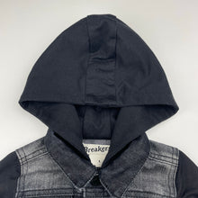 Load image into Gallery viewer, Boys Breakers, hooded black denim jacket, GUC, size 1,  