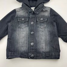 Load image into Gallery viewer, Boys Breakers, hooded black denim jacket, GUC, size 1,  