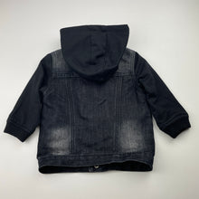 Load image into Gallery viewer, Boys Breakers, hooded black denim jacket, GUC, size 1,  