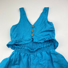 Load image into Gallery viewer, Girls Zara, blue linen / viscose summer playsuit, FUC, size 6,  