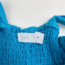 Load image into Gallery viewer, Girls Zara, blue linen / viscose summer playsuit, FUC, size 6,  