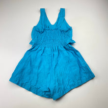 Load image into Gallery viewer, Girls Zara, blue linen / viscose summer playsuit, FUC, size 6,  