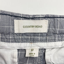 Load image into Gallery viewer, Boys Country Road, checked lightweight cotton cargo shorts, adjustable, FUC, size 7,  
