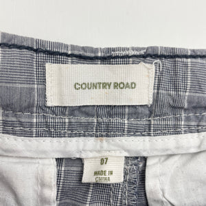 Boys Country Road, checked lightweight cotton cargo shorts, adjustable, FUC, size 7,  