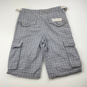 Boys Country Road, checked lightweight cotton cargo shorts, adjustable, FUC, size 7,  