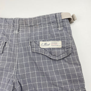 Boys Country Road, checked lightweight cotton cargo shorts, adjustable, FUC, size 7,  