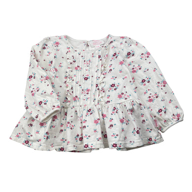 Girls Pumpkin Patch, floral cotton long sleeve top, EUC, size 1,  
