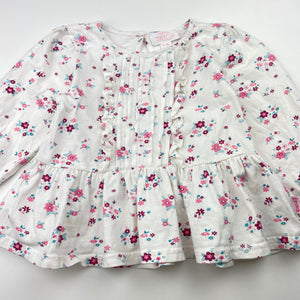 Girls Pumpkin Patch, floral cotton long sleeve top, EUC, size 1,  