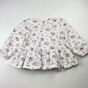 Girls Pumpkin Patch, floral cotton long sleeve top, EUC, size 1,  