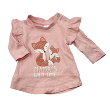 Load image into Gallery viewer, Girls Baby Berry, pink cotton long sleeve top, fox, EUC, size 0000,  