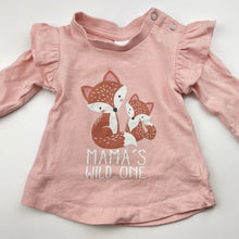Load image into Gallery viewer, Girls Baby Berry, pink cotton long sleeve top, fox, EUC, size 0000,  