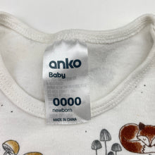 Load image into Gallery viewer, Unisex Anko, cotton bodysuit / romper, fox, EUC, size 0000,  