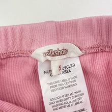 Load image into Gallery viewer, Girls Milkshake, pink ribbed pants, elasticated, Inside leg: 40cm, FUC, size 5,  