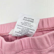 Load image into Gallery viewer, Girls Milkshake, pink ribbed pants, elasticated, Inside leg: 40cm, FUC, size 5,  