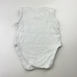 Unisex Target, white cotton bodysuit / romper, GUC, size 000,  