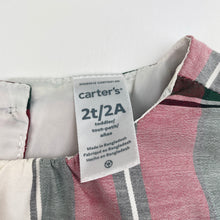 Load image into Gallery viewer, Girls Carters, lined checked cotton dress, light mark neck, FUC, size 2, L: 46cm