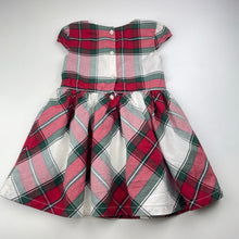 Load image into Gallery viewer, Girls Carters, lined checked cotton dress, light mark neck, FUC, size 2, L: 46cm