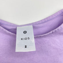 Load image into Gallery viewer, Girls Target, purple cotton t-shirt dress, EUC, size 2, L: 47cm
