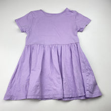 Load image into Gallery viewer, Girls Target, purple cotton t-shirt dress, EUC, size 2, L: 47cm