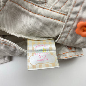 Girls Ackermans Baby, embroidered cotton overalls / shortalls, GUC, size 000,  