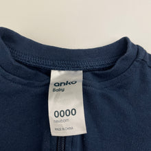 Load image into Gallery viewer, Unisex Anko, navy cotton zip coverall / romper, GUC, size 0000,  