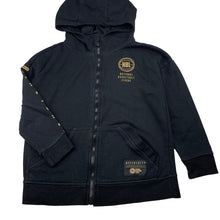 Load image into Gallery viewer, Boys NBL Official, fleece lined zip hoodie sweater, no size, armpit to armpit: 40cm, armpit to cuff: 32cm, FUC, size 6-7,  
