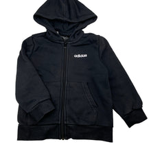 Load image into Gallery viewer, Unisex Adidas, black zip hoodie sweater, wash fade, FUC, size 5-6,  