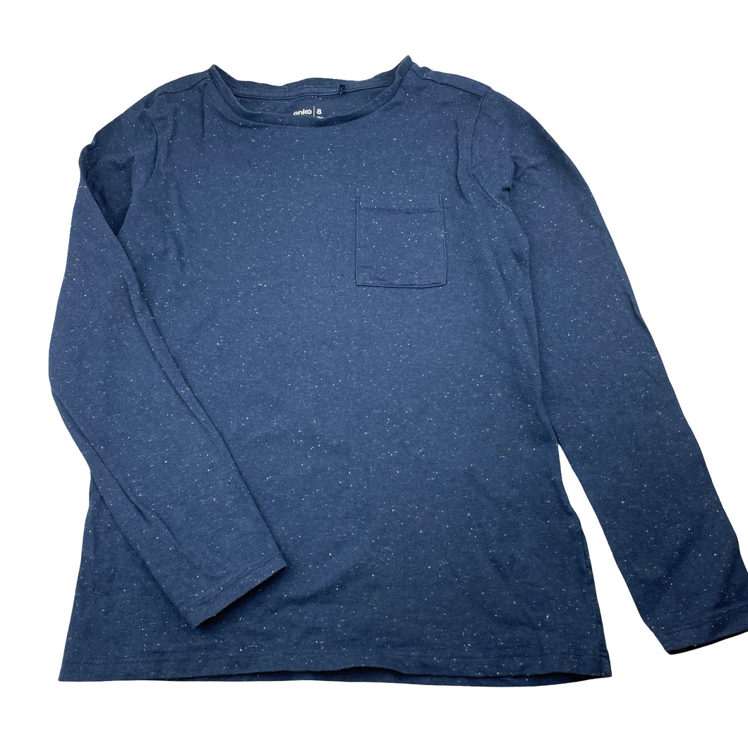 Boys Anko, blue long sleeve tee / top, GUC, size 8,  