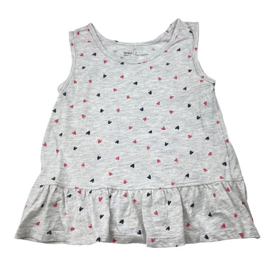 Girls Anko, grey marle sleeveless top, EUC, size 7,  