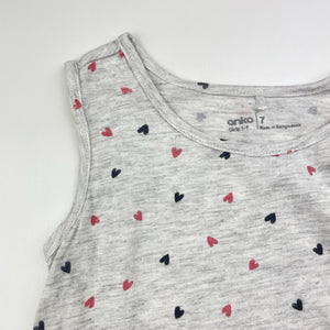 Girls Anko, grey marle sleeveless top, EUC, size 7,  
