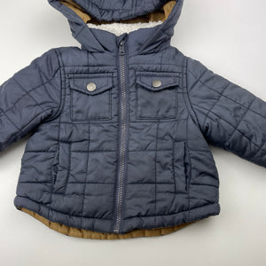 Boys Tilt, navy hooded jacket / coat, GUC, size 0,  