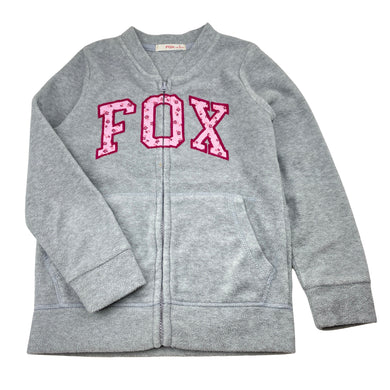 Girls FOX, fleece zip up sweater, FUC, size 8,  
