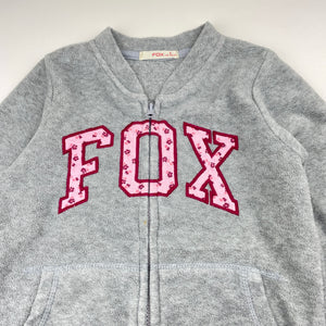 Girls FOX, fleece zip up sweater, FUC, size 8,  