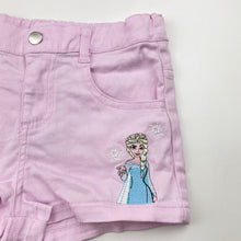 Load image into Gallery viewer, Girls Disney, Frozen Elsa stretch cotton shorts, adjustable, FUC, size 5,  